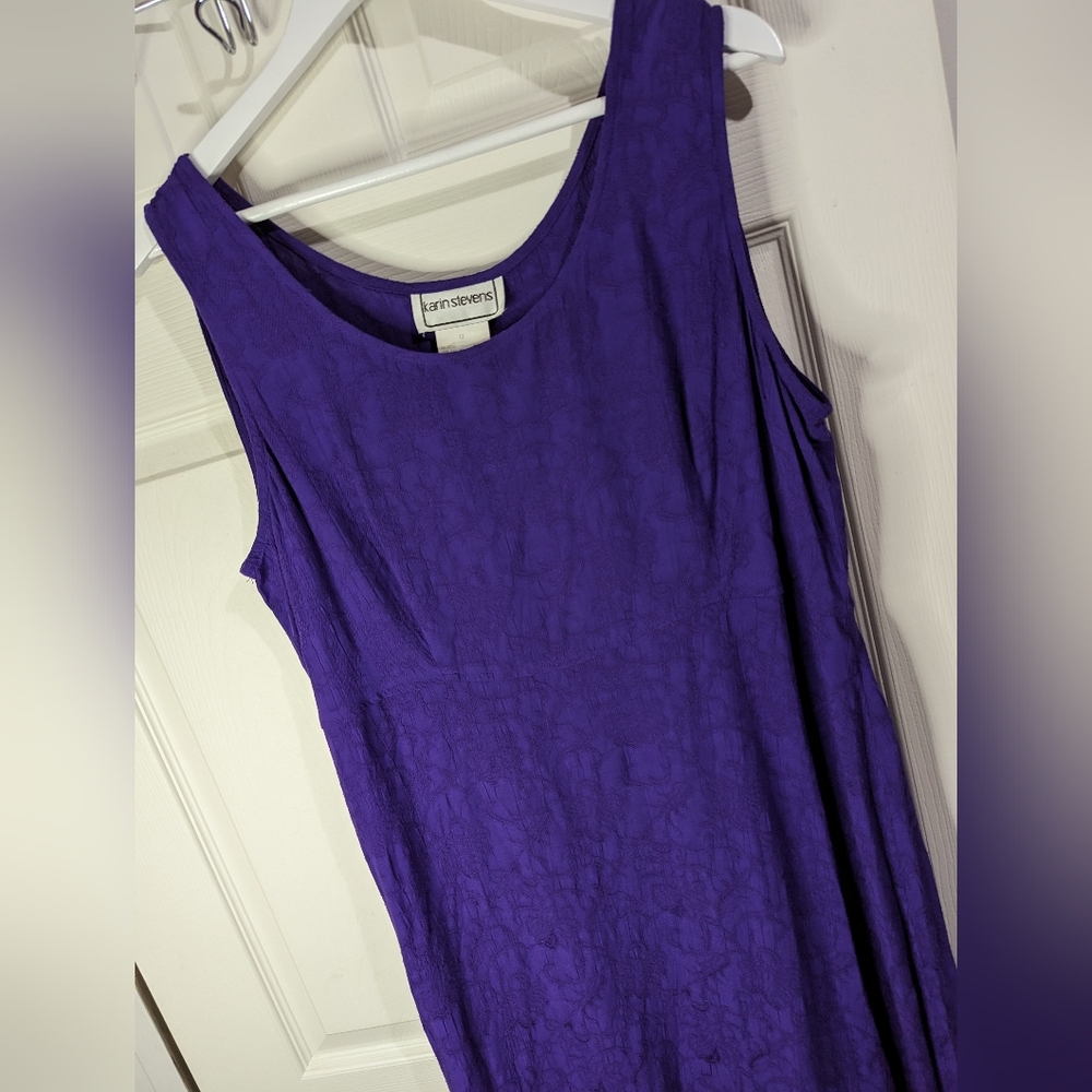 Karin Stevens purple textured sleeveless vintage dress size 12 - Picture 4 of 6